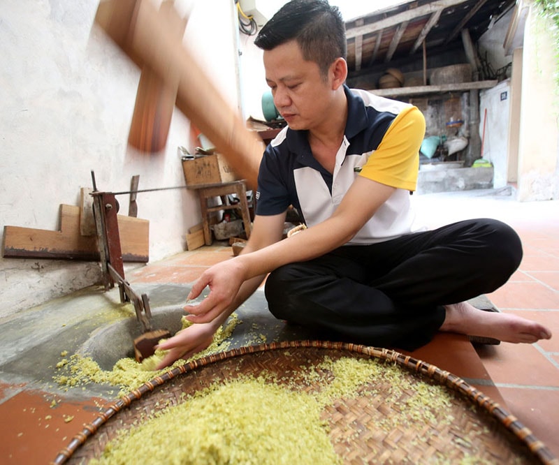 green sticky rice in vong village